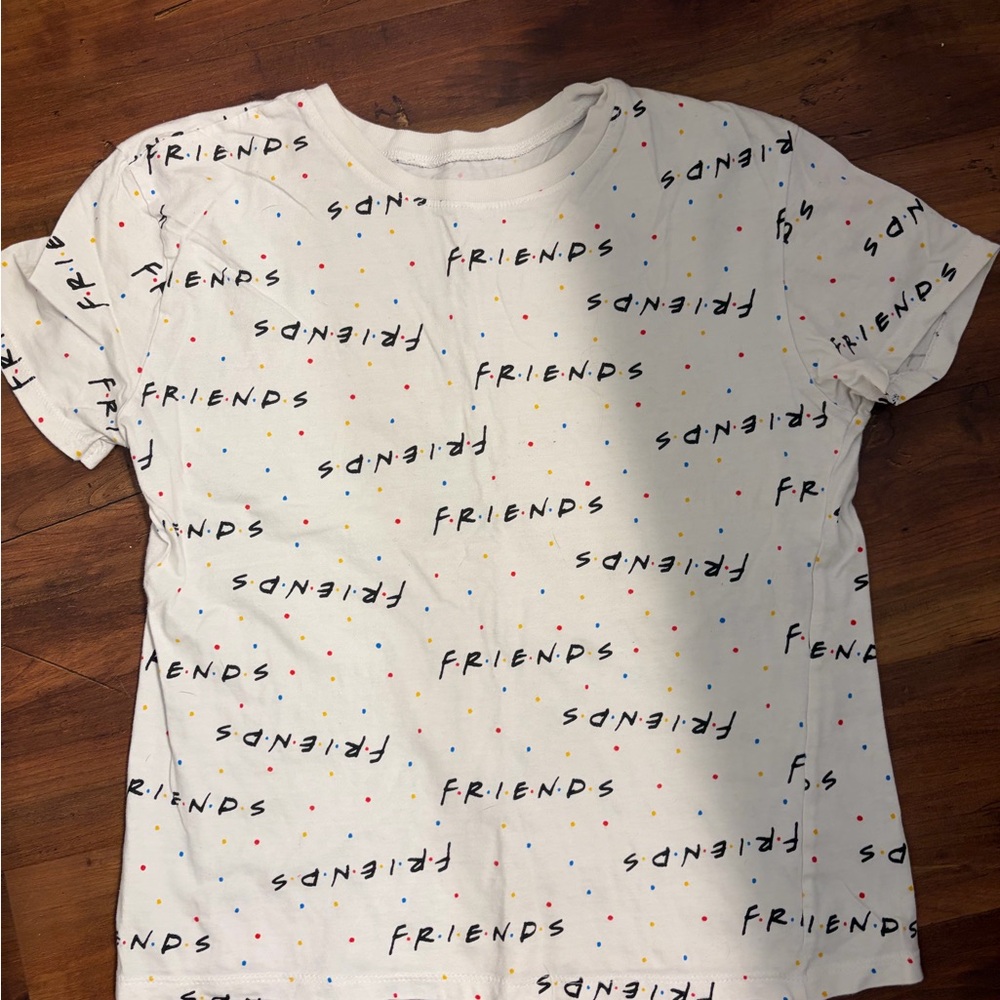 FRIENDS White Tee with Colorful Accents